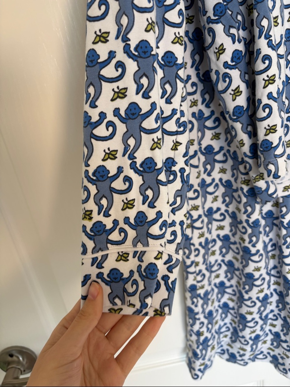 Roller Rabbit Blue Monkey Long Sleeve Long Pants Cotton Polo Pajama Set - Picture 5 of 7